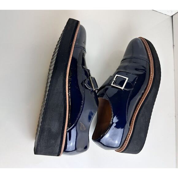 Halogen Emma Monk Strap Patent Leather Oxford, Navy Sz: 11M, 45-03 - Picture 15 of 16